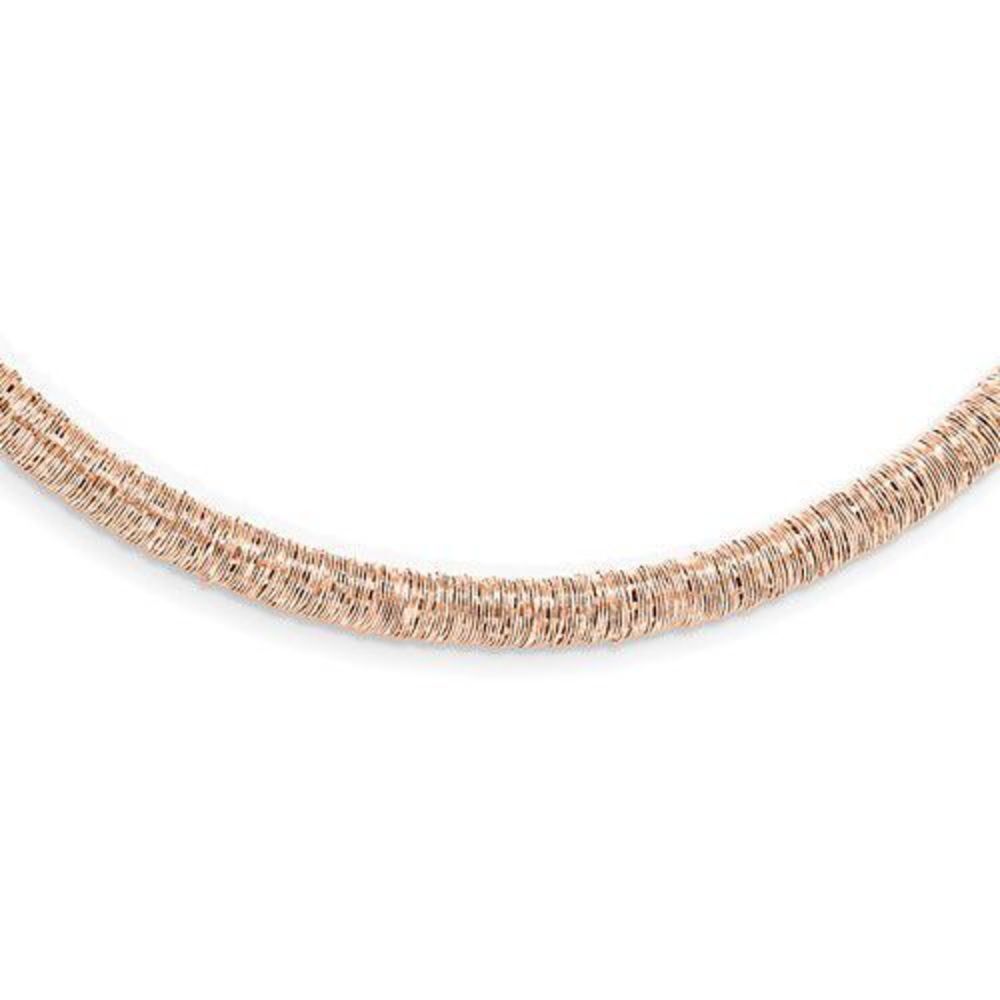 Leslie's Sterling Silver Rose-Tonepolished Necklace